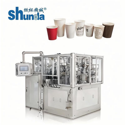 Calidad Escoja/taza de papel revestida del doble PE que hace la máquina 0.4mpa el sistema del aire caliente taza de papel disponible que forma la máquina fábrica