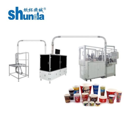 Máquina de fabricación de tazas desechables totalmente automática para papel recubierto de PE simple/doble