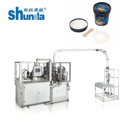 PE revestido de papel de helado de la máquina de fabricación de tazas de calentamiento por ultrasonidos sellado con tapa de taza